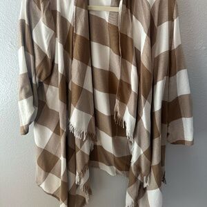 Maurices Checkered Tan Cardigan